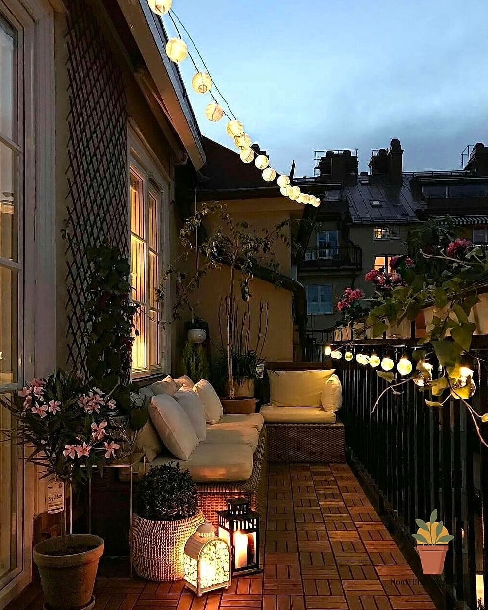 String Lights Draped Overhead