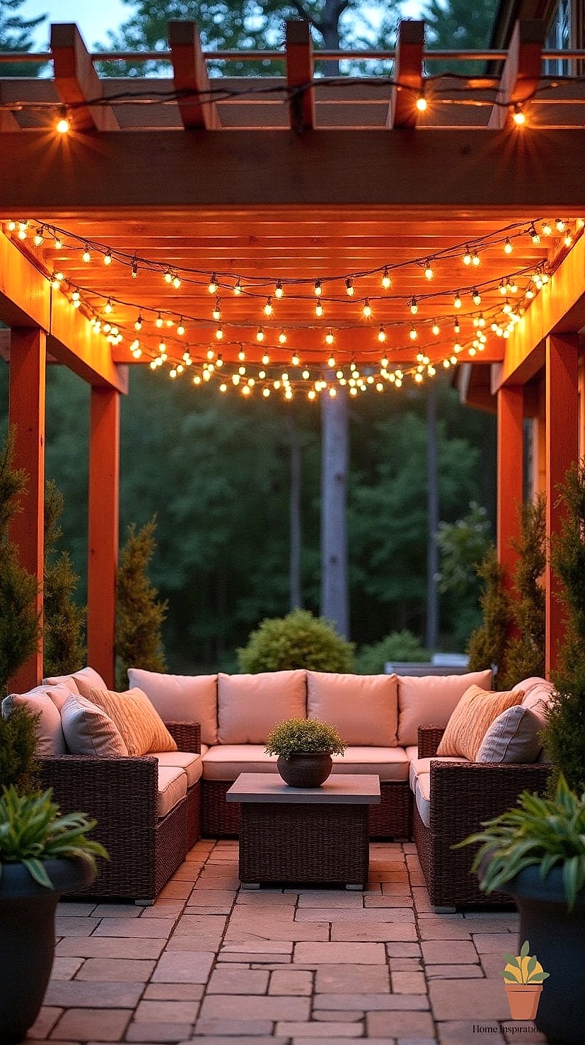 22 Patio Decor Ideas That Will Transform Your Space 3 String Lights Overhead