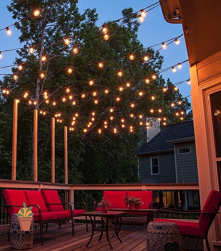 23 Small Outdoor Patio Ideas Designs You Need to See Right Now 4 String Lights Overhead