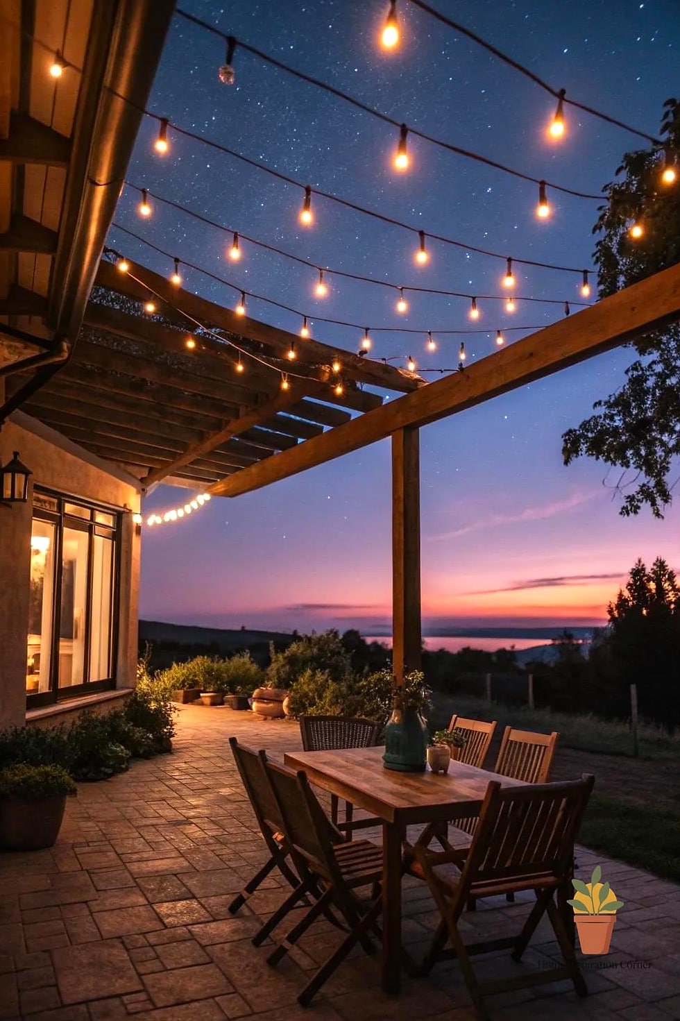 String Lights and Secondhand Furniture Combo