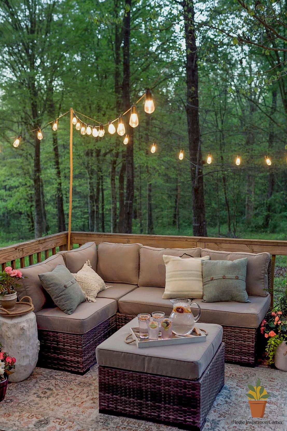 18 Deck Decor Designs That Maximize Style and Function 3 String Lights Layered With Lanterns