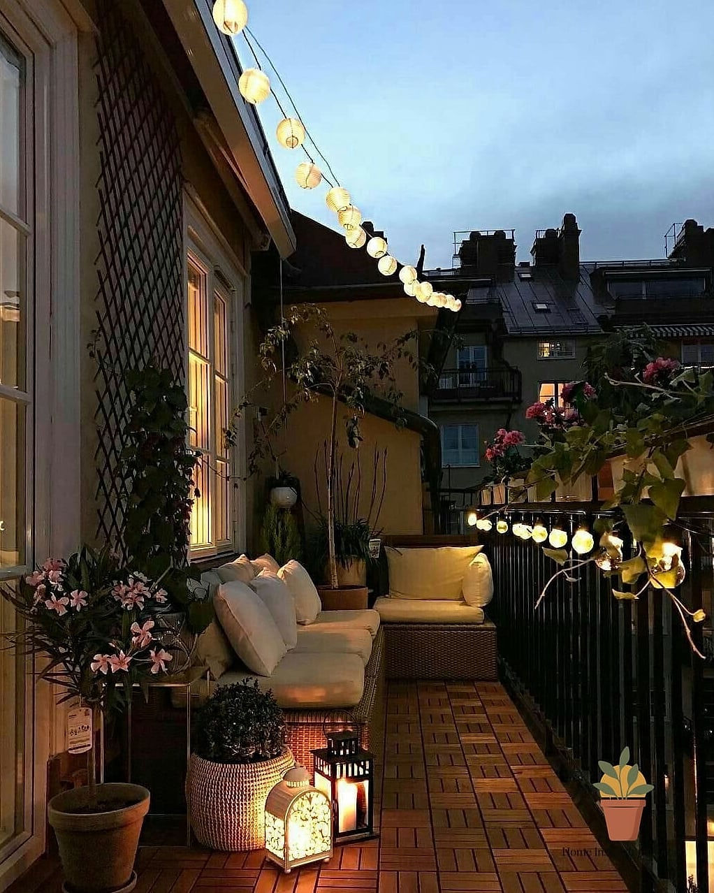 String Lights Draped Overhead