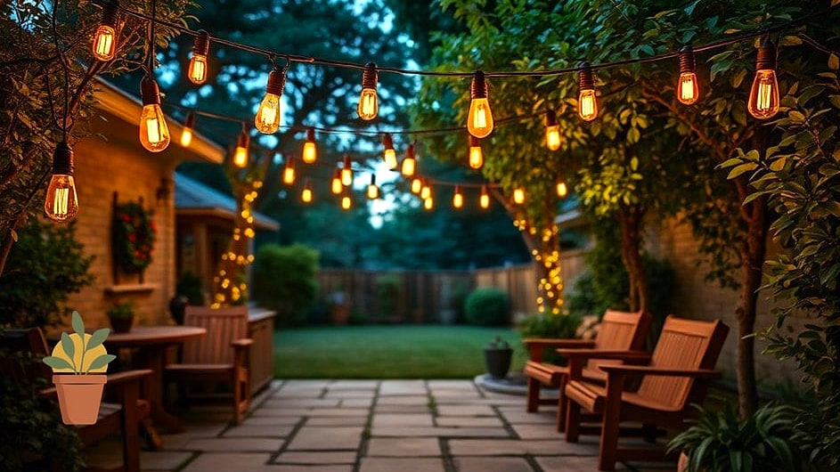 String Lights and Layered Outdoor Lighting