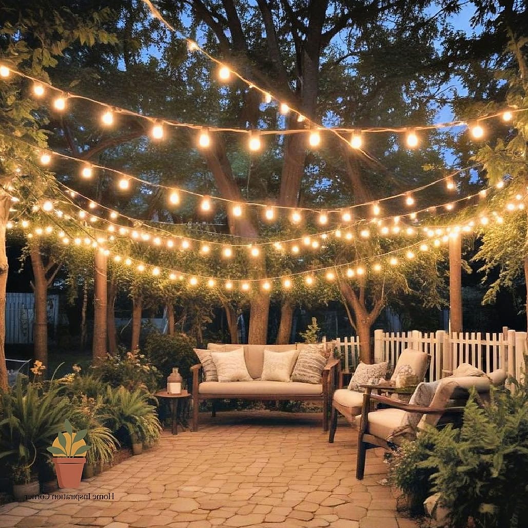 String Lights Draped Overhead
