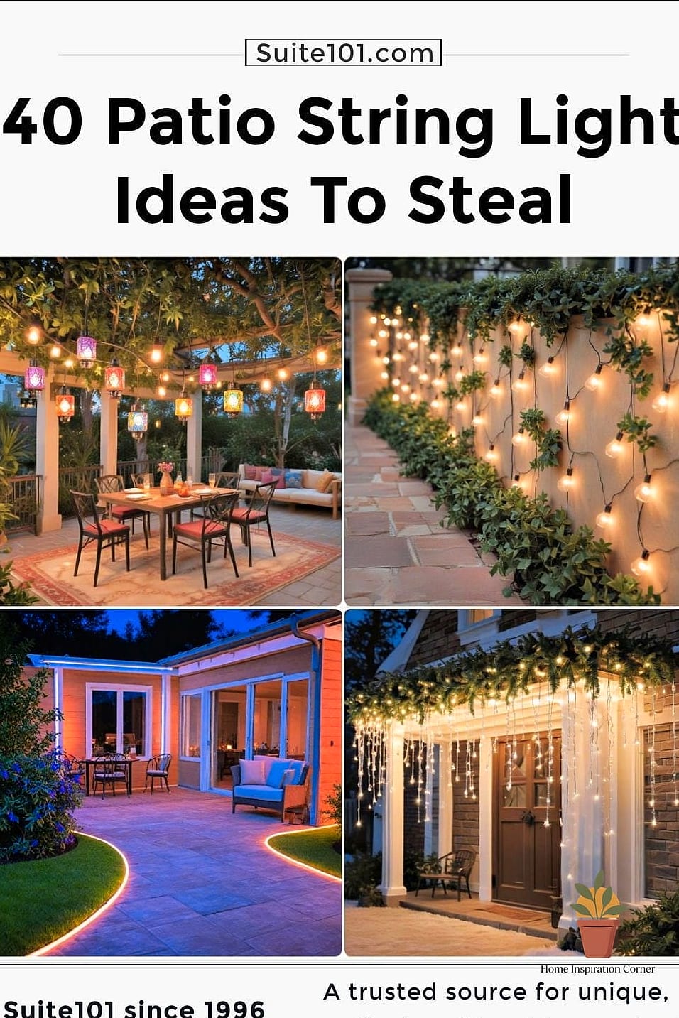 String Lights Woven Through the Seating Area