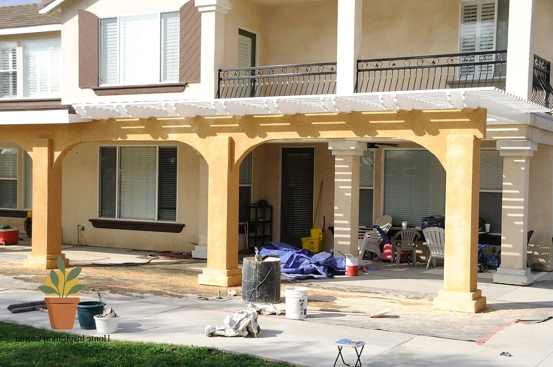 Stucco-Finished Patio Cover to Match Your House
