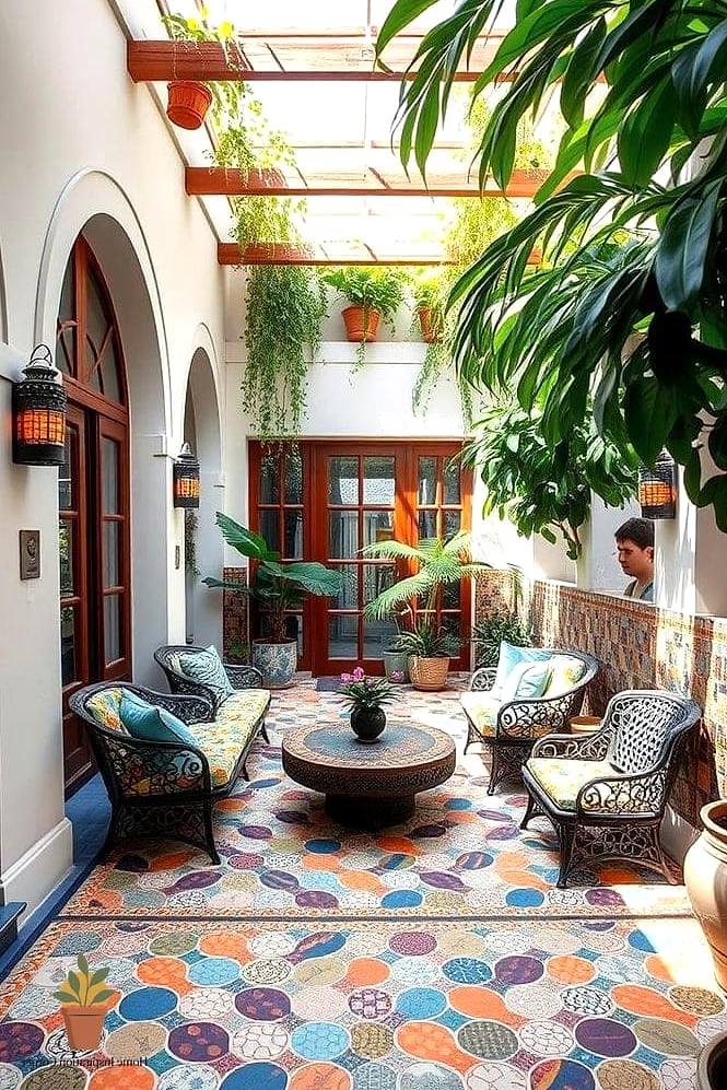 21 Creative Patio Andaluz Ideas You Haven't Seen Before 2 Sunken Courtyard with a Hidden Fountain Niche
