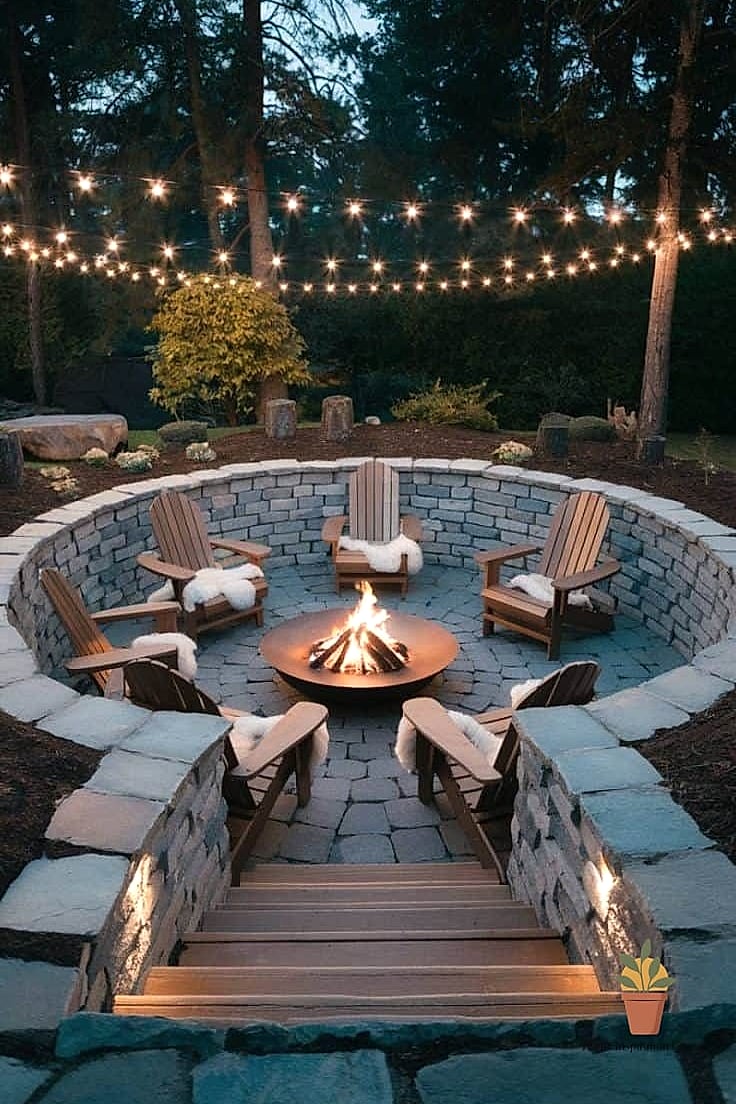 Sunken Fire-and-Grill Pit Combo