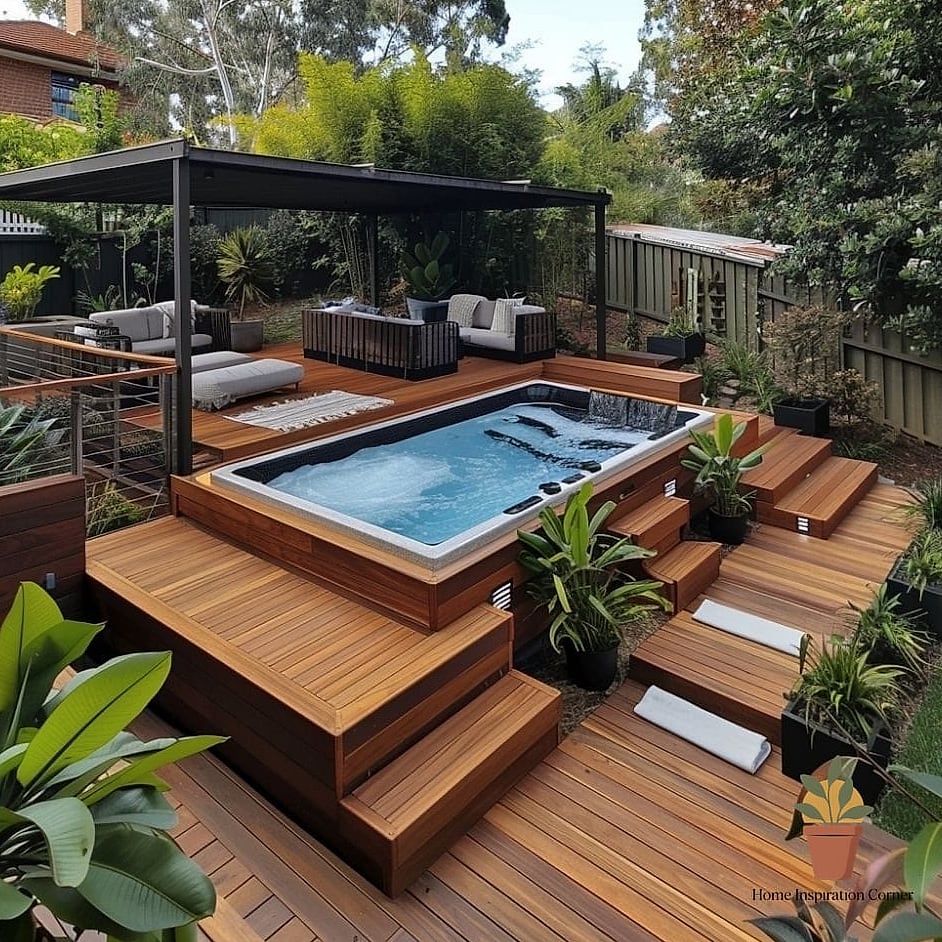 Sunken Swim Spa with a Deck Surround