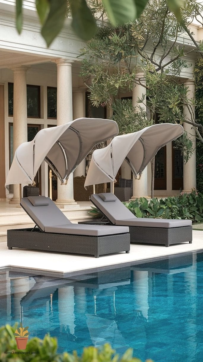 Sun Loungers with Cushions in a Statement Print