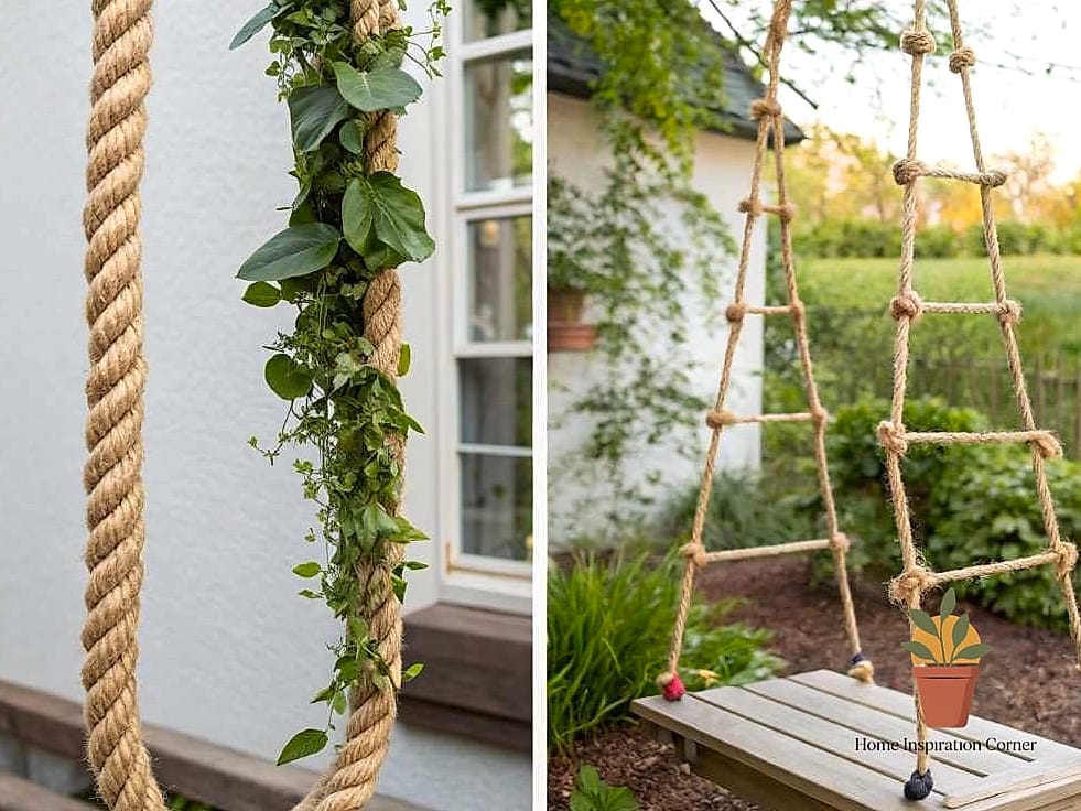 Suspended Rope Ceiling Planters for Porches