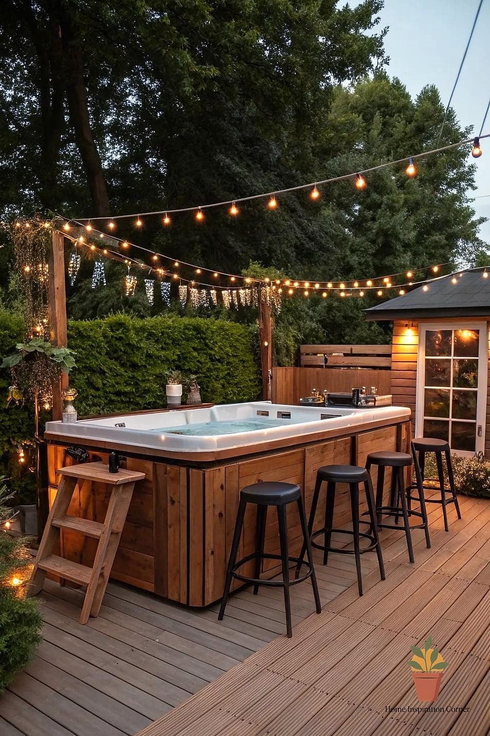 Swim Spa with a Built-In Bar Ledge