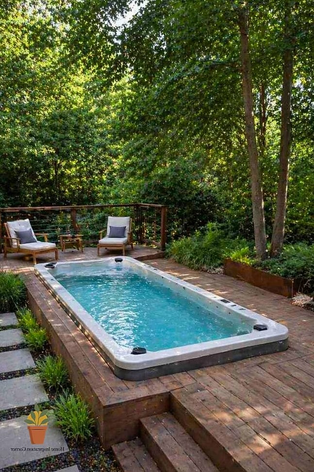 Swim Spa Surrounded by Turf and Play Space
