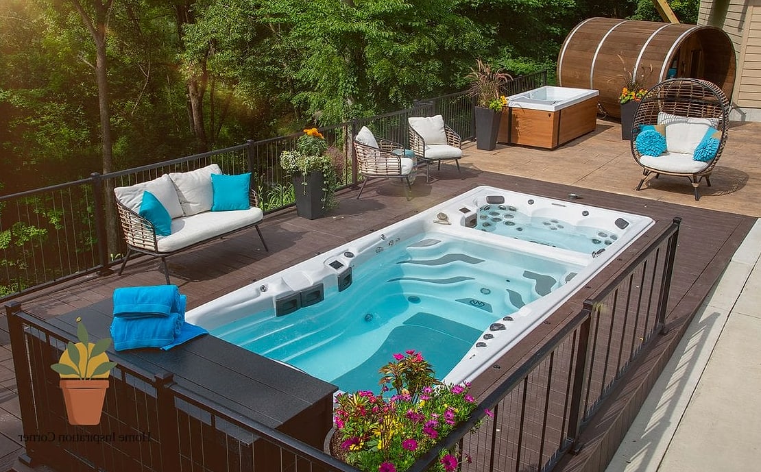 Swim Spa with a Sunken Lounge Area