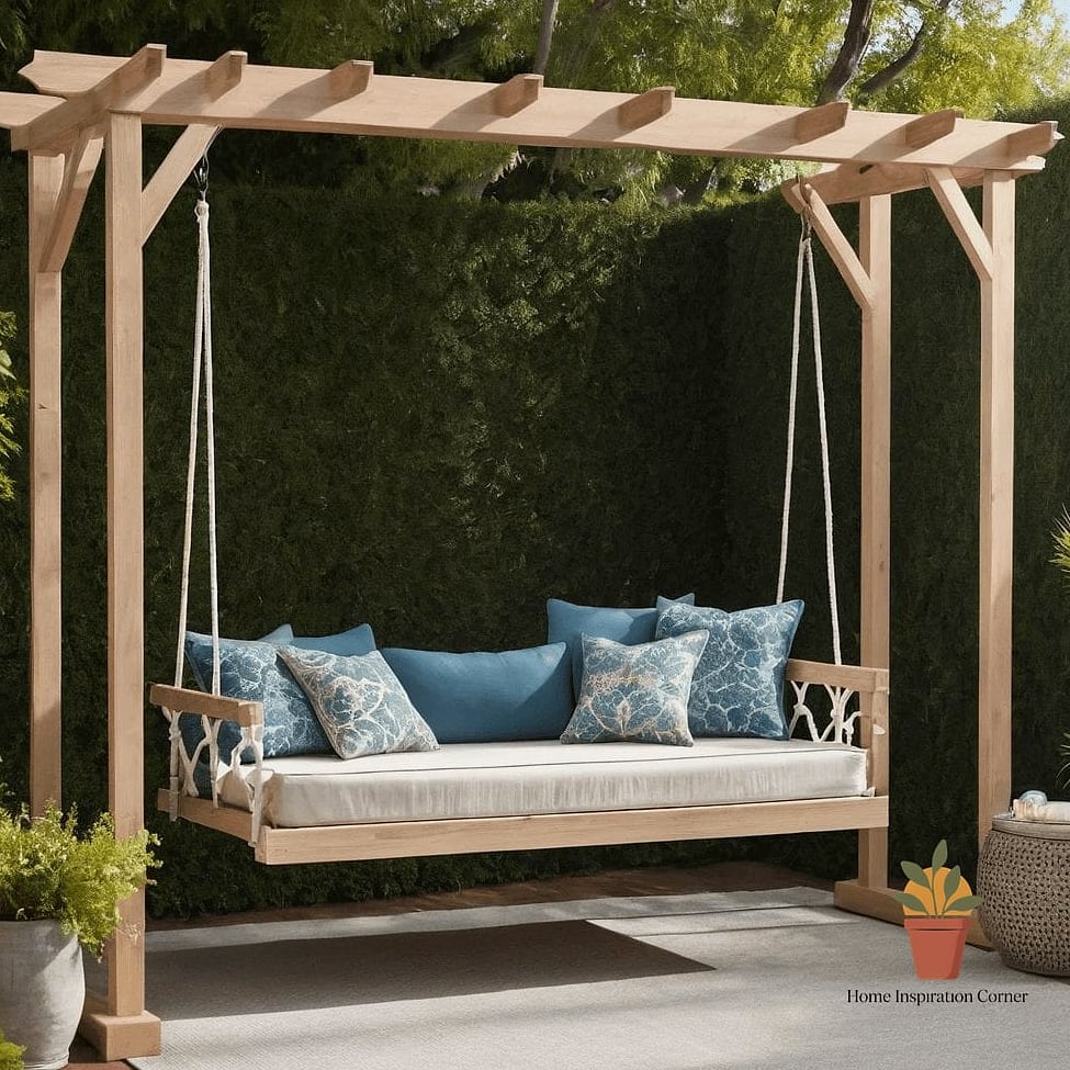 14 Terrace Seating Ideas Ideas Perfect for Every Home Style 5 Swinging Daybed for a Relaxed Vibe