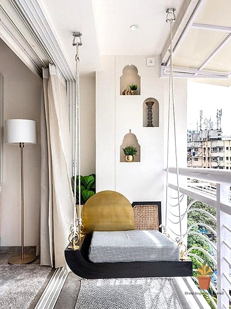 Swing Nook with Curtain Backdrop