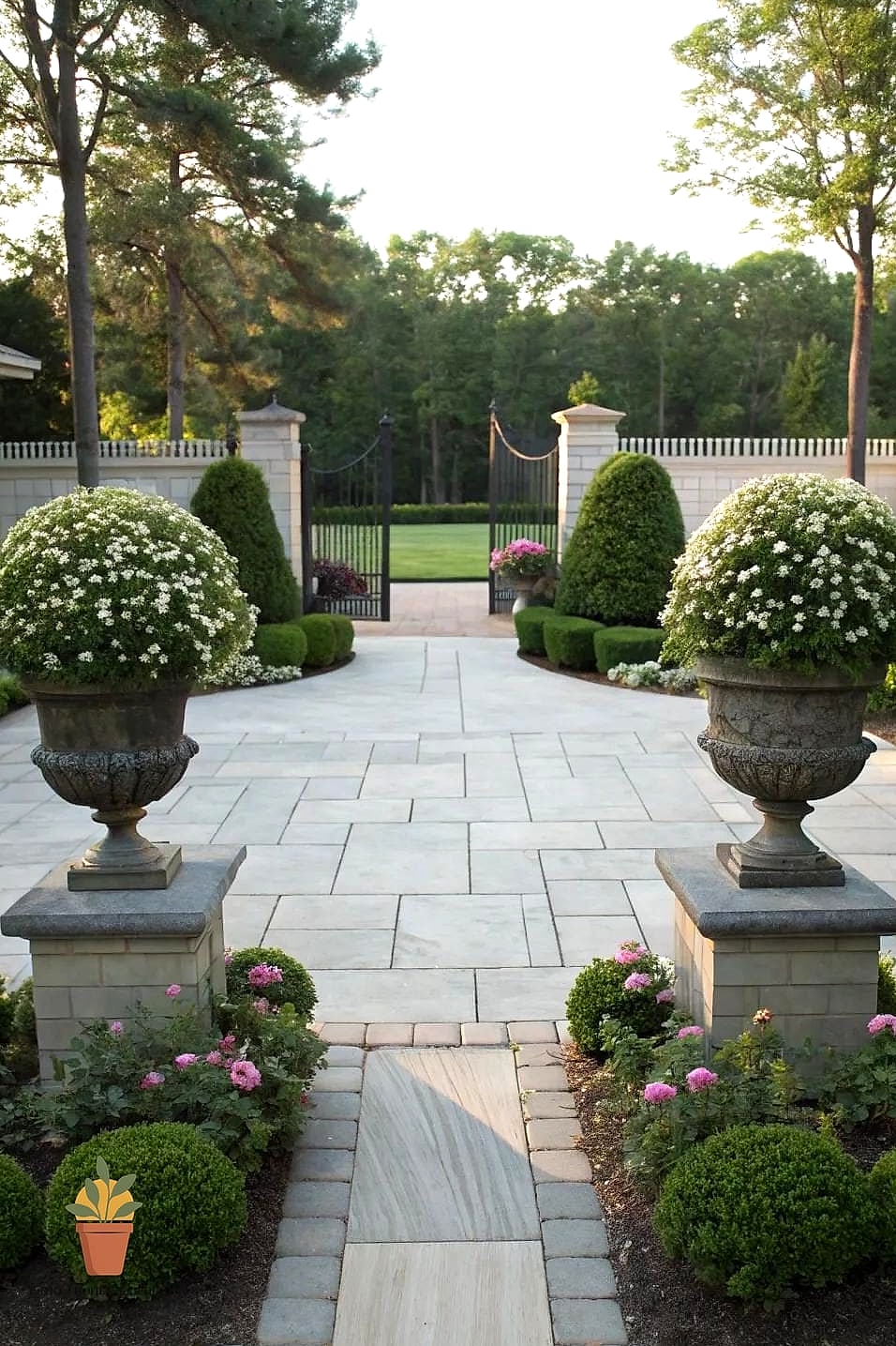 Symmetrical Planted Entryways