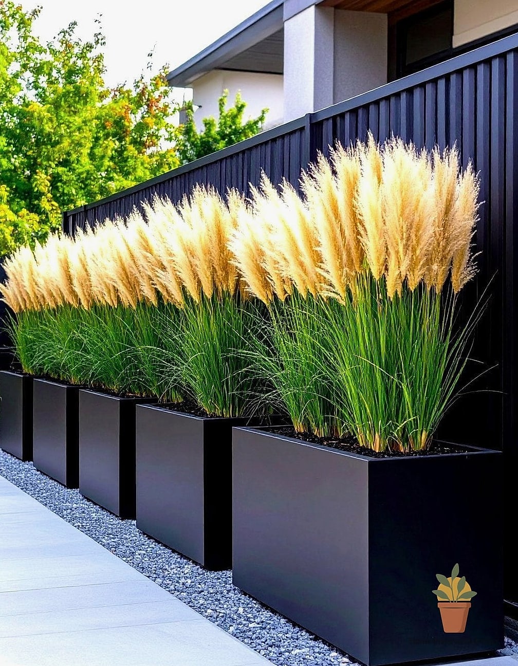 Tall Planters as a Green Barrier