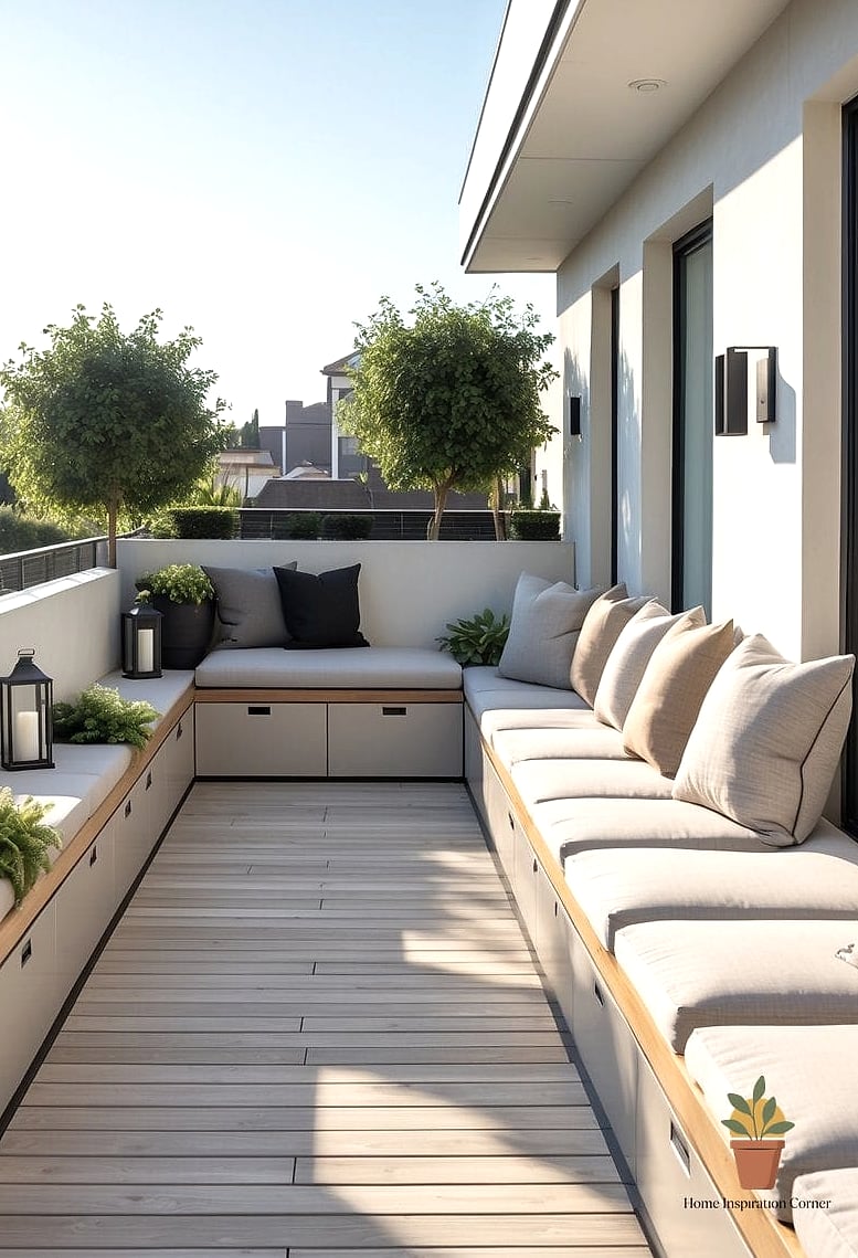 19 Terrace Interior Design Photos That Will Inspire Your Next Project 17 Terrace with Built-In Bench Seating and Storage