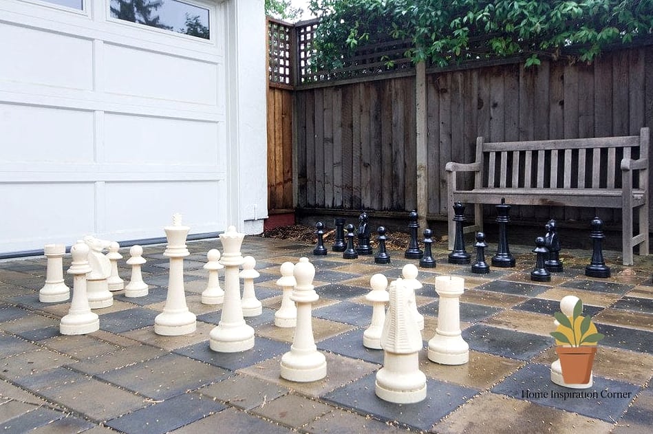 Terrace with a Chess or Game Table