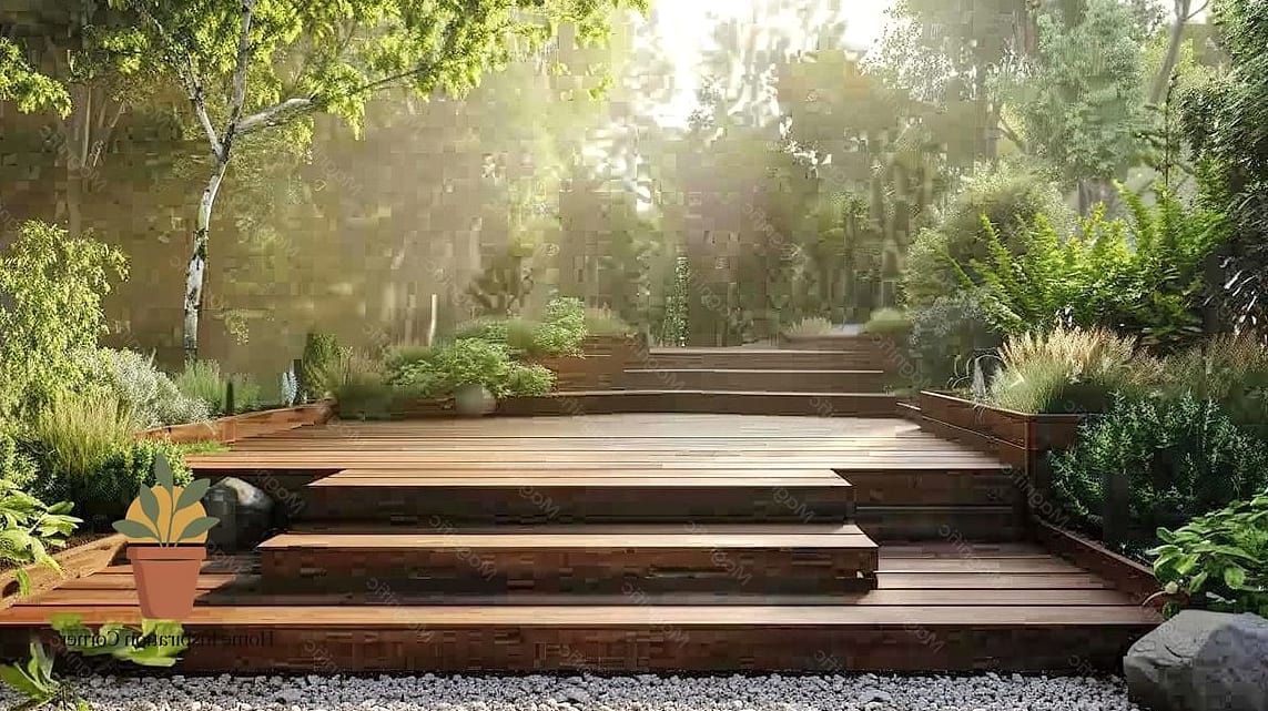 Terrace Connected by a Wooden Walkway