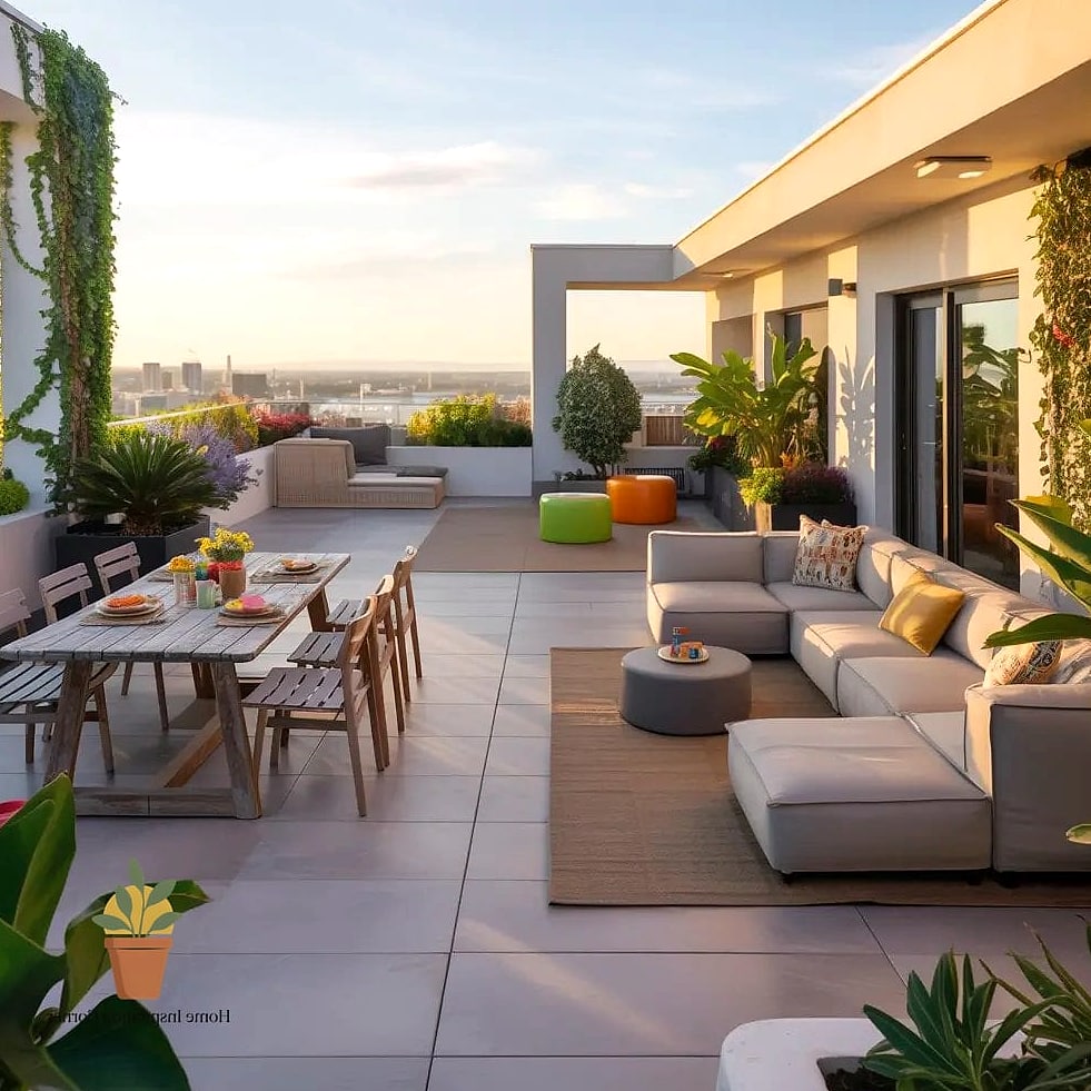 Terrace Divided Into Zones