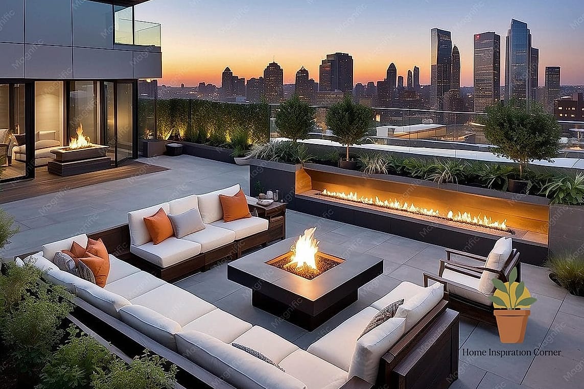 19 Terrace Interior Design Photos That Will Inspire Your Next Project 14 Terrace with Fire Pit Seating Area