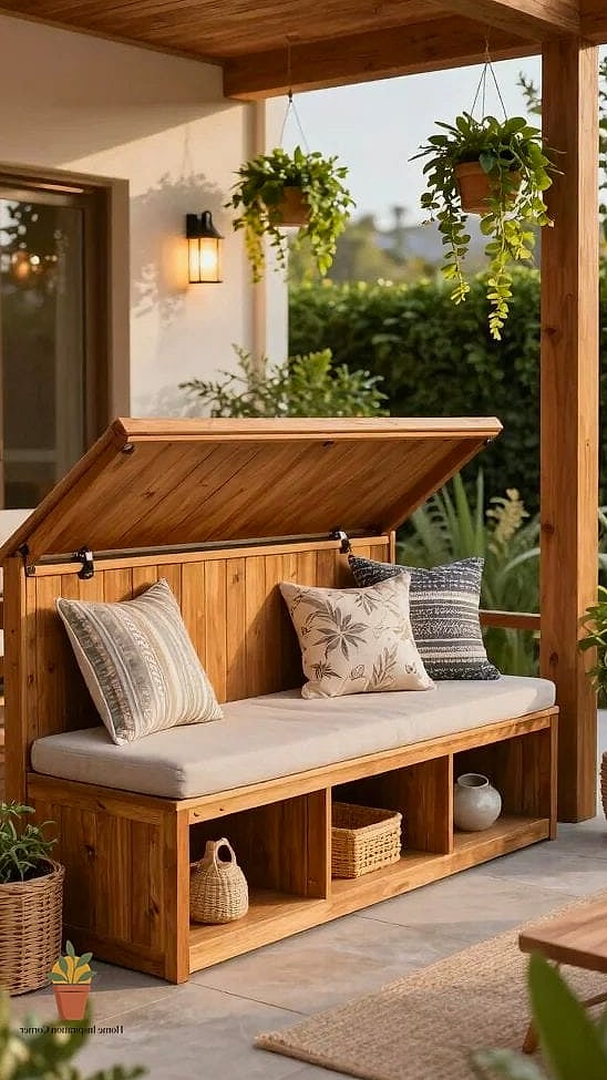 Terrace with Hidden Storage Benches