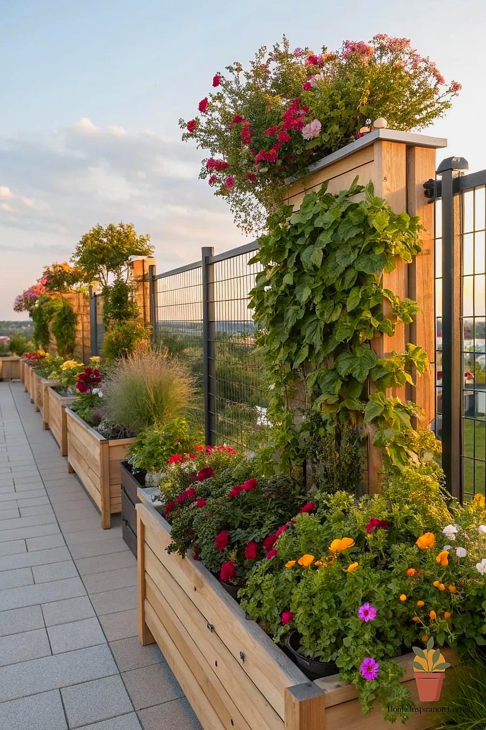 Terrace with Integrated Planter Boxes