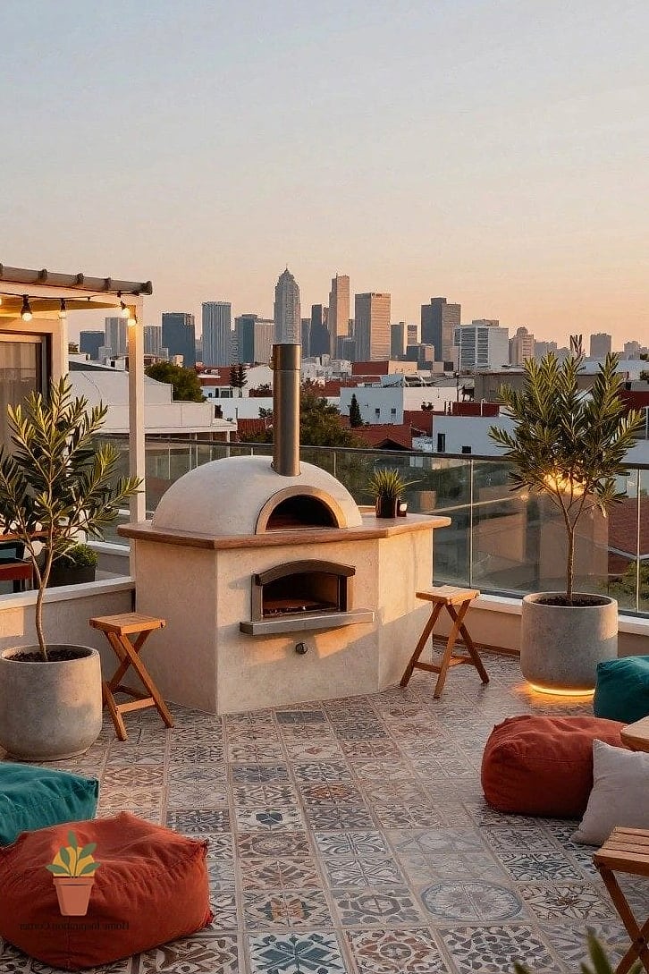 Terrace with a Pizza Oven