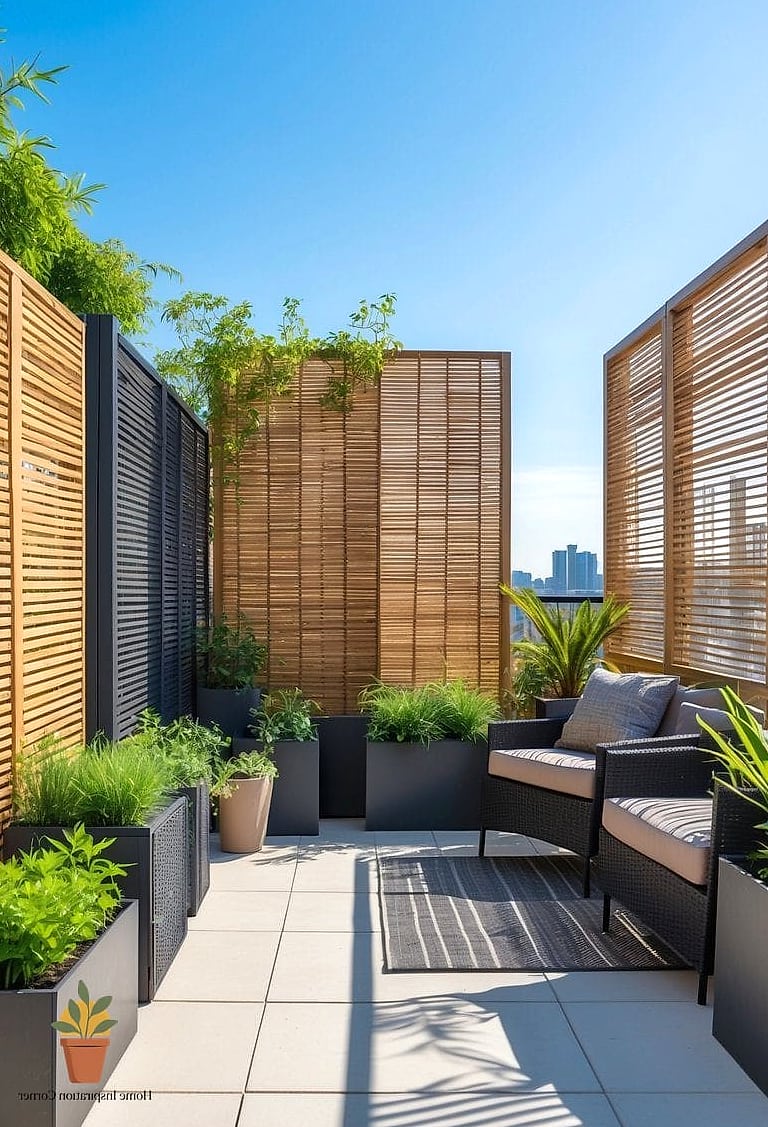 Terrace with a Privacy Screen Wall