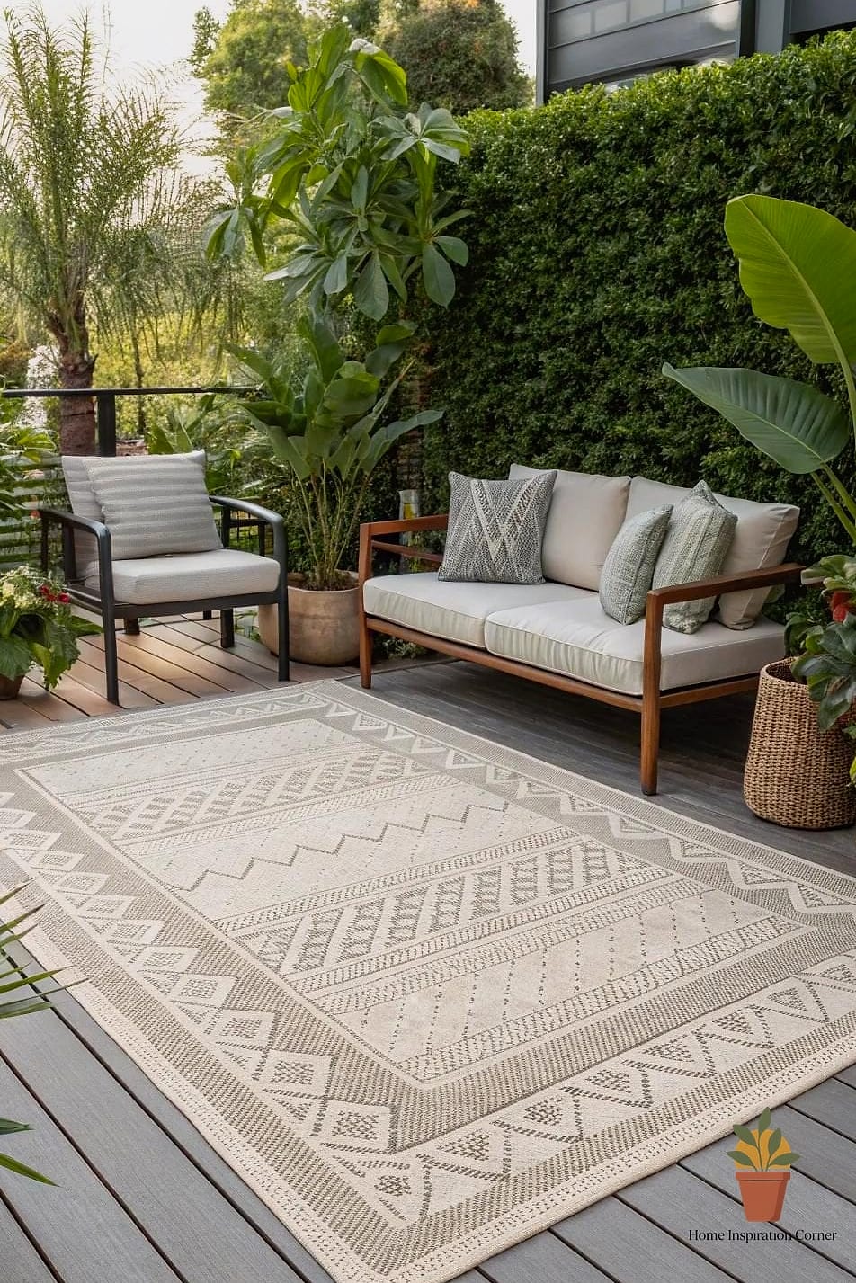 Terrace with a Statement Rug
