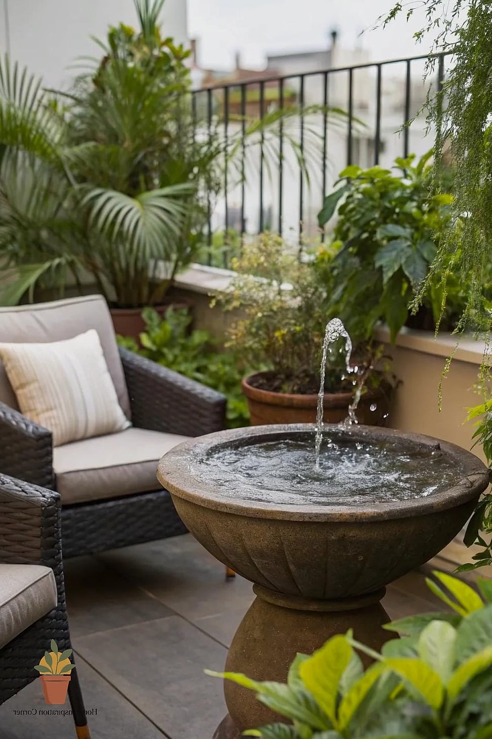 Terrace with a Water Feature