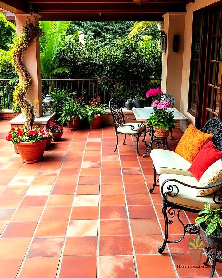 25 Patio Tiles Designs That Maximize Style and Function 12 Terracotta Clay Tiles