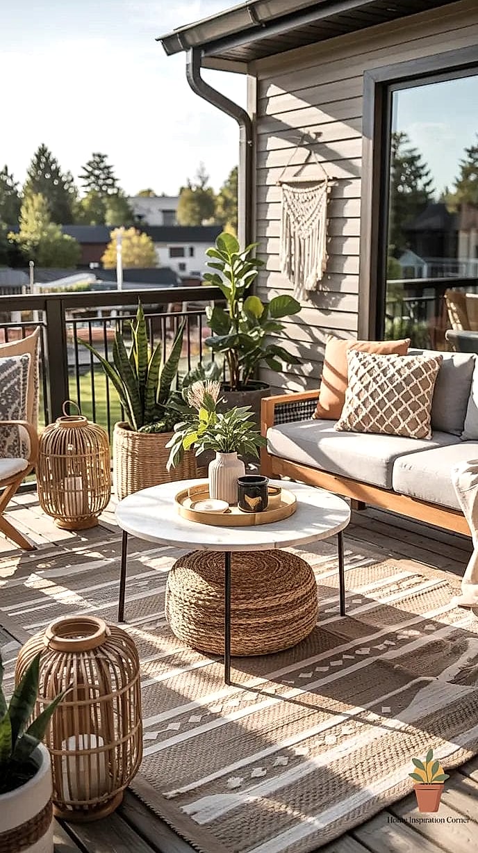 18 Deck Decor Designs That Maximize Style and Function 11 Textured Outdoor Throw Pillows