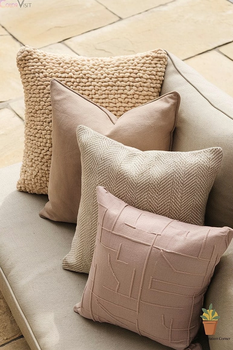 Textured Throw Pillows in Layered Patterns