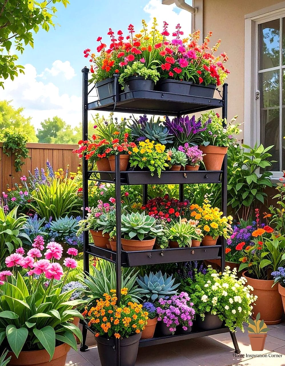 23 Small Outdoor Patio Ideas Designs You Need to See Right Now 13 Tiered Plant Stands