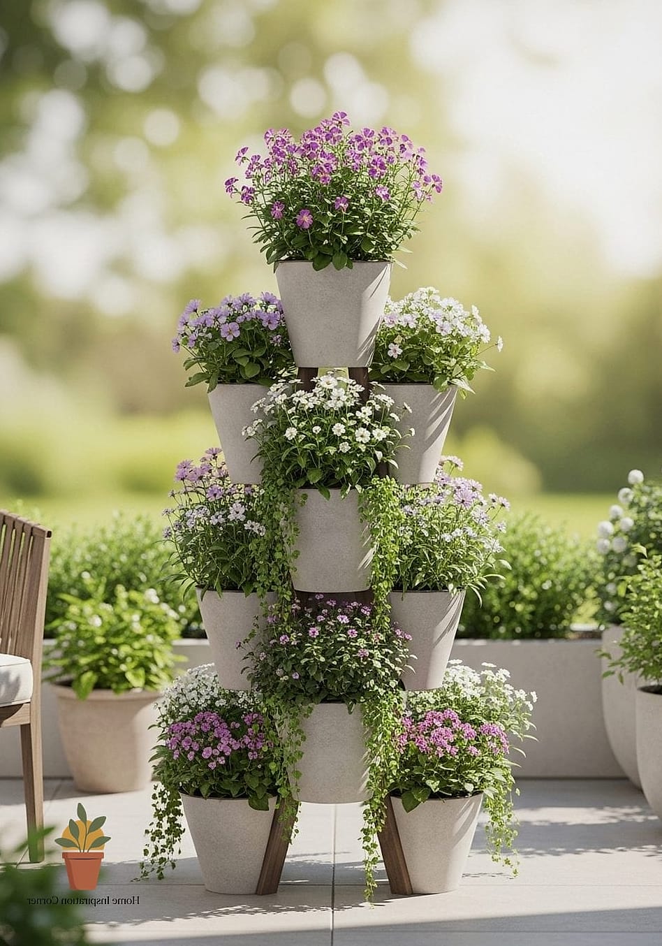 17 Small Patio Ideas Designs That Maximize Style and Function 10 Tiered Planter Stand