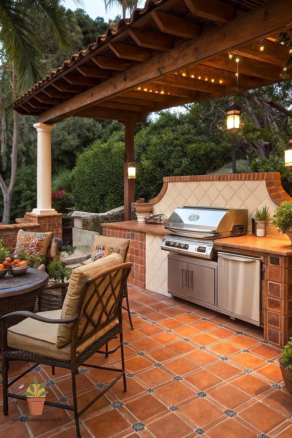 Tile-Clad BBQ Counter