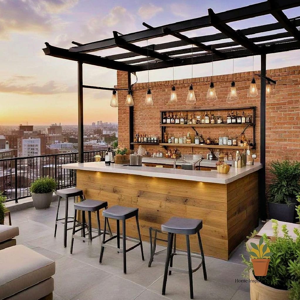 Tiled Bar Front with Zellige Accents