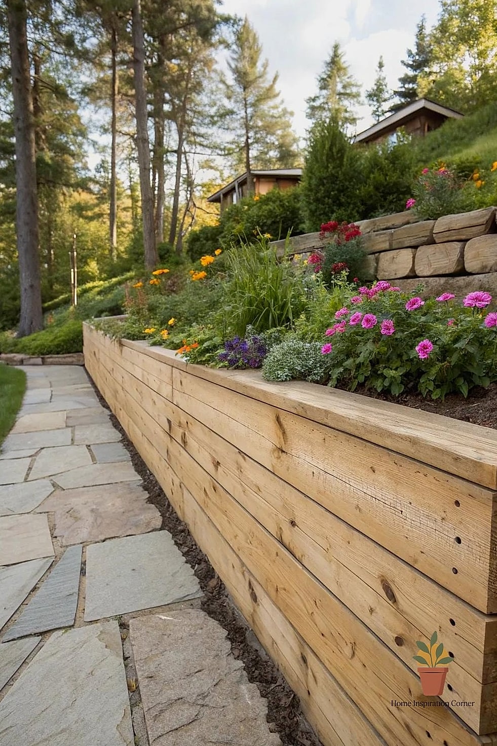 11 Backyard Retaining Walls Ideas That Will Transform Your Space 4 Timber and Wood Retaining Walls