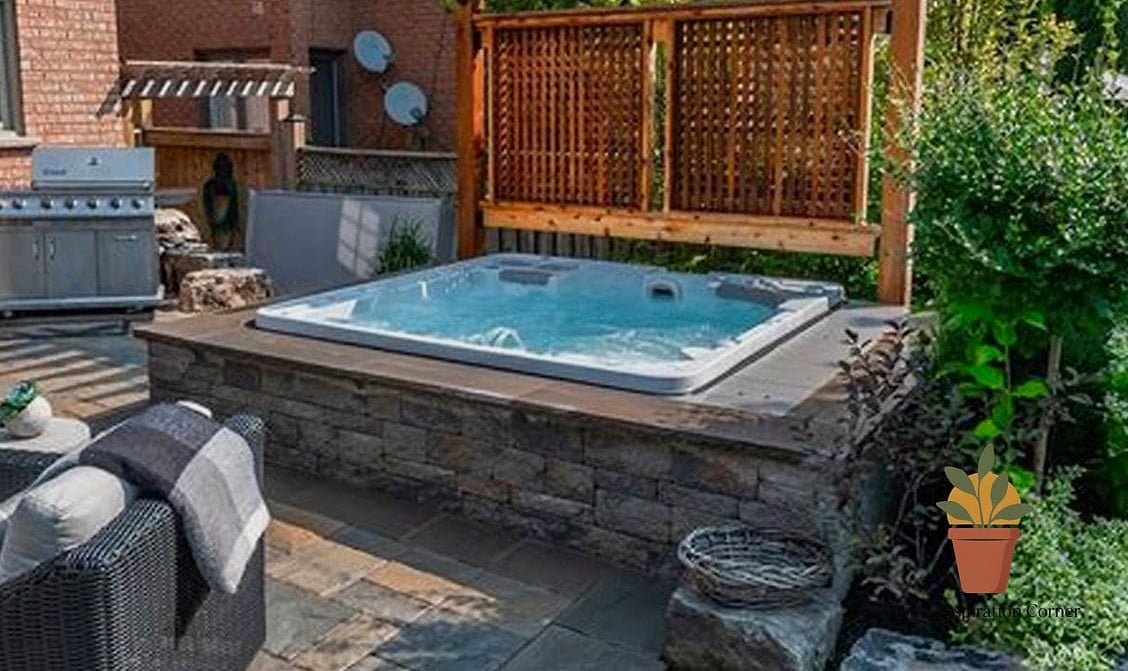 Turning an Awkward Side Yard into a Hot Tub Nook
