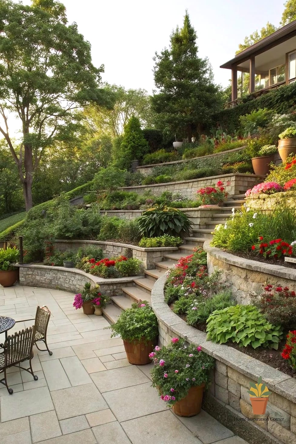 Two-Tier Patio with Grill on the Upper Level