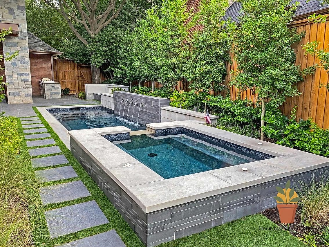 Two-Tier Pool with Connecting Slide