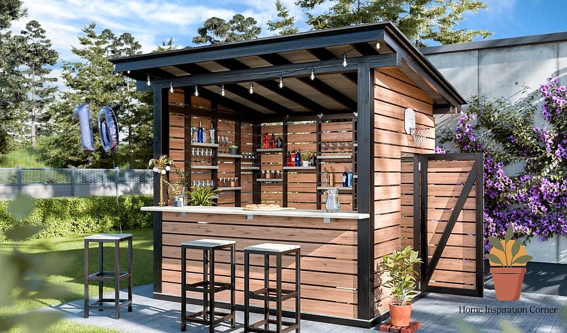 30 Backyard Bar Ideas Designs That Maximize Style and Function 17 Two-Tier Bar for Mixing and Seating