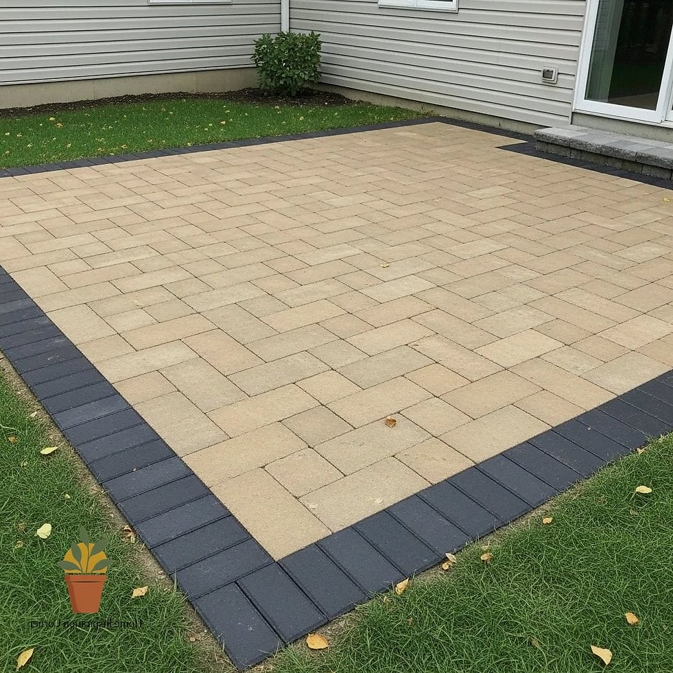 20 Paver Patio Ideas Ideas That Work in Any Size Home 5 Two-Tone Paver Border Design