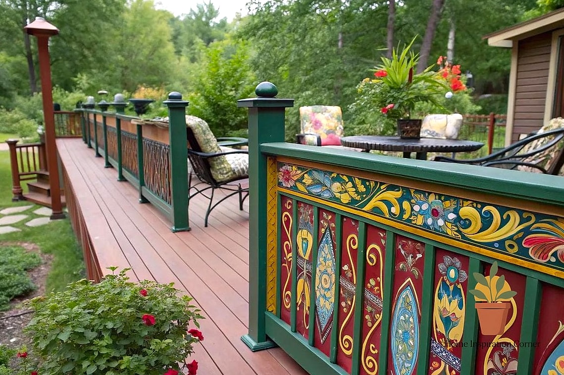 15 Creative Patio Railing Ideas Ideas You Haven't Seen Before 13 Two-Tone Painted Spindles