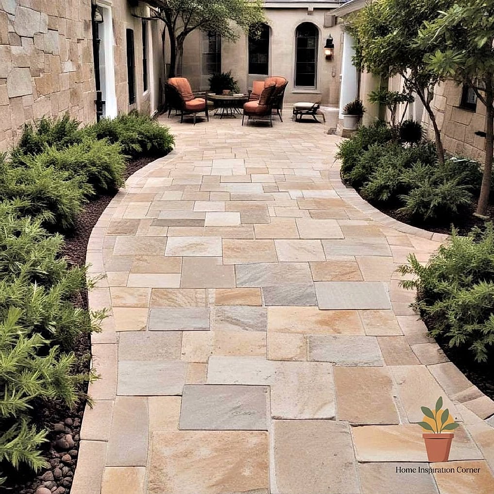 15 Outdoor Pavers Looks We're Obsessed With This Year 9 Two-Tone Paver Patterns