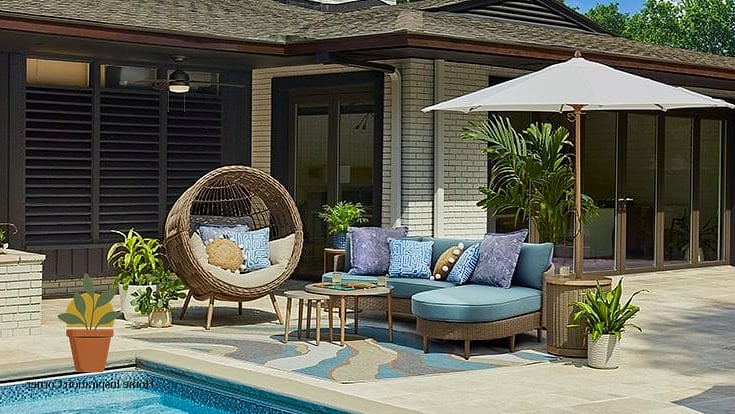 14 Backyard Pool And Patio Ideas Designs You Need to See Right Now 11 Two-Tone Patio Furniture Layouts