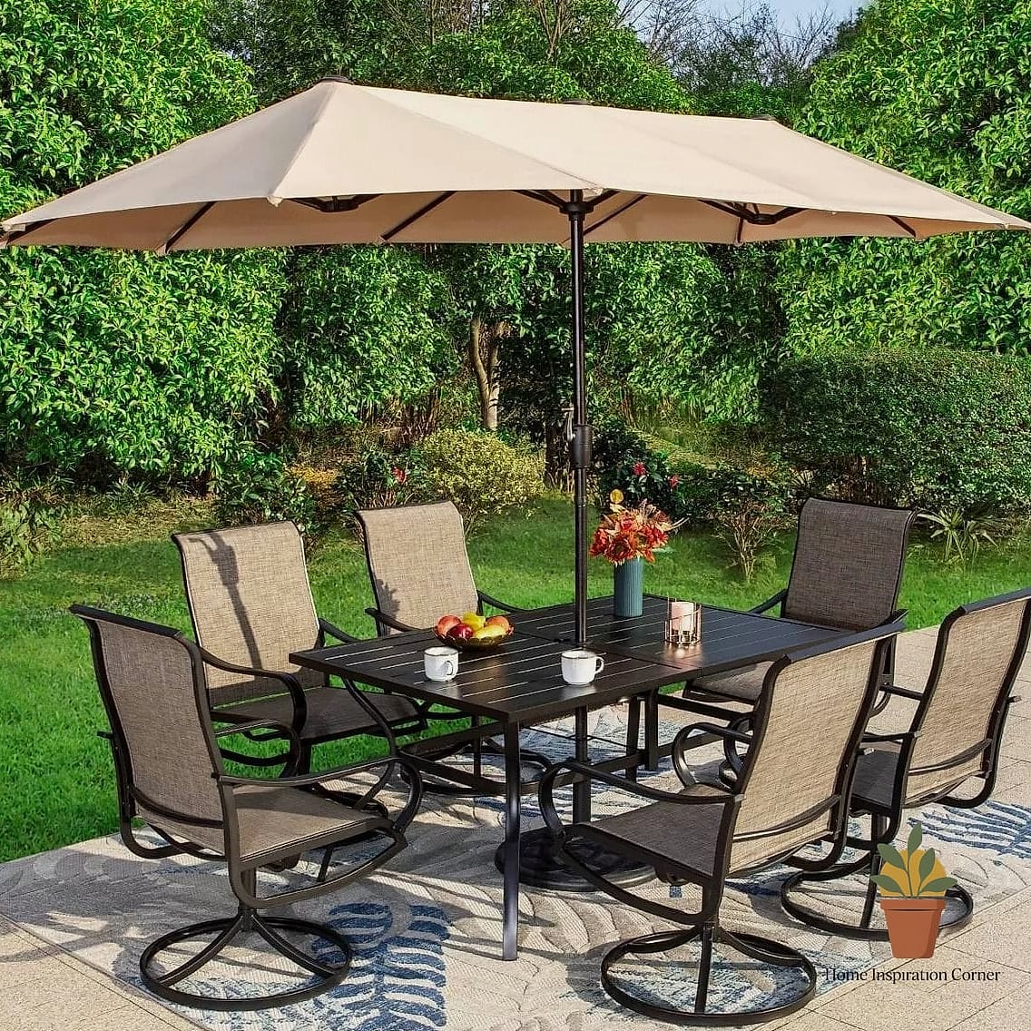 Umbrella Tables Built Into the Furniture
